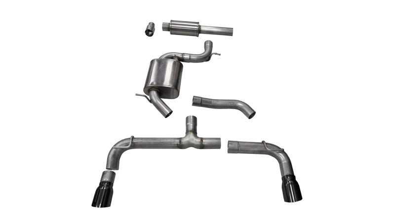 Corsa 14-15 Volkswagen GTI Mk7 Black Sport 3.0in Cat-Back Dual Rear Exit with Single Pro-Series Tips-thumbmail-1