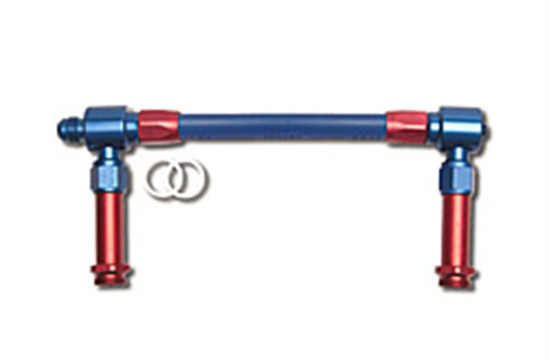 Russell Performance -8 AN to -8 AN Twist-Lok Holley 4150 Dual Inlet Carb Kit (Red/Blue)-thumbmail-1