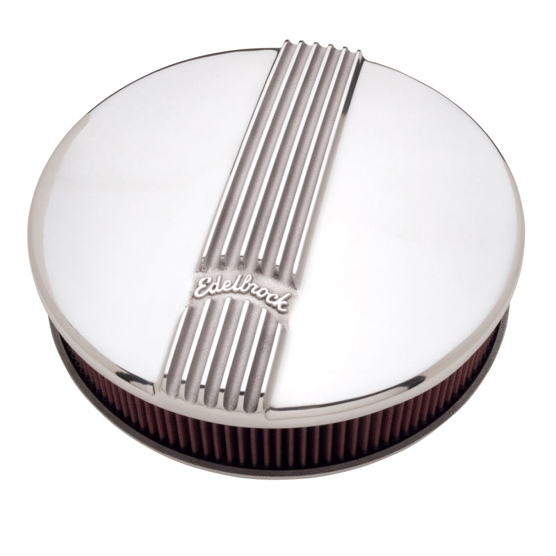 Edelbrock Air Cleaner Classic Series Round Aluminum Top Cloth Element 14In Dia X 3 9In Polished-thumbmail-5