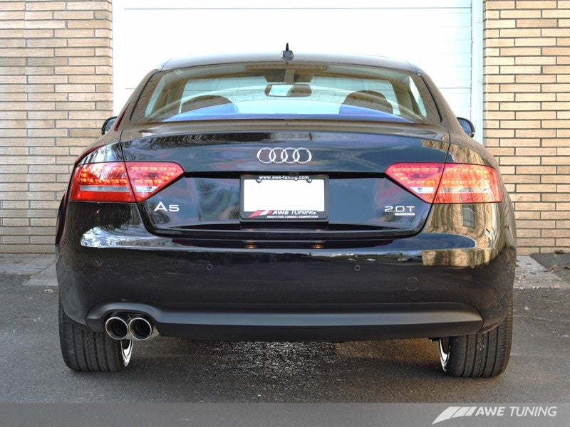 AWE Tuning Audi B8 A5 2.0T Touring Edition Single Outlet Exhaust - Polished Silver Tips-thumbmail-2