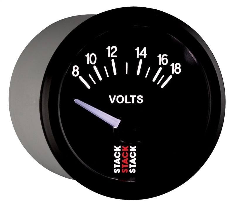 Autometer Stack Instruments 52mm 8-18V Electric Battery Voltage Gauge - Black-thumbmail-3