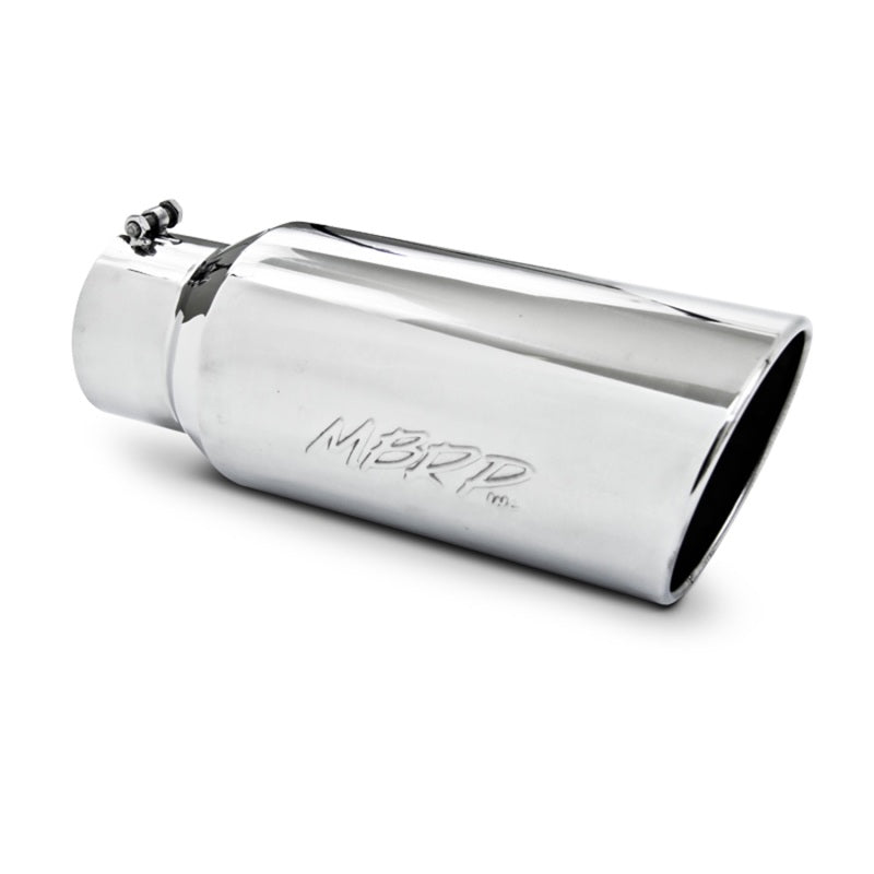 MBRP Universal Tip 7in O.D. Rolled End 5in inlet 18in length - T304 (SINGLE TIP)-thumbmail-2