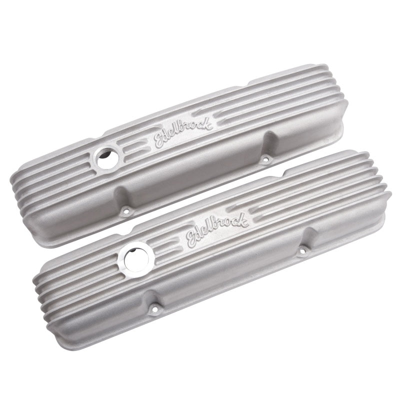 Edelbrock Valve Cover Classic Series Chevrolet 1959-1986 262-400 CI V8 w/ Oil Fill Hole Satin-thumbmail-6