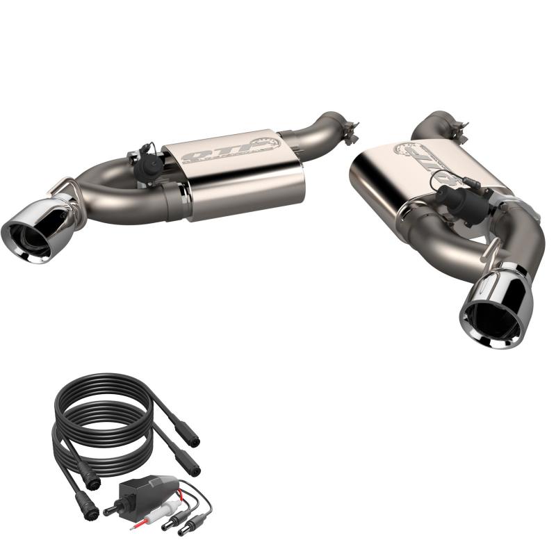 QTP 16-18 Chevrolet Camaro SS 6.2L 304SS Screamer Axle Back Exhaust w/4.5in Dual Tips-thumbmail-1