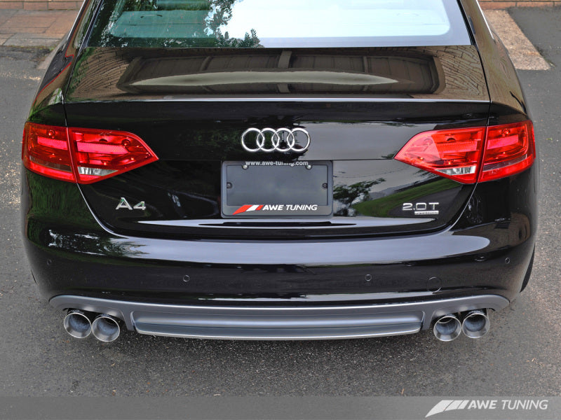 AWE Tuning Audi B8 A4 Touring Edition Exhaust - Quad Tip Polished Silver Tips-thumbmail-6