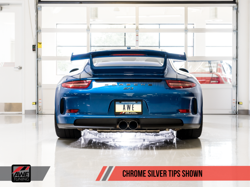 AWE Tuning Porsche 991 GT3 / RS SwitchPath Exhaust - Chrome Silver Tips-thumbmail-12