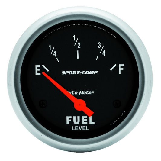 AutoMeter Gauge Fuel Level 2-5/8in. 0 Ohm(e) to 90 Ohm(f) Elec Sport-Comp