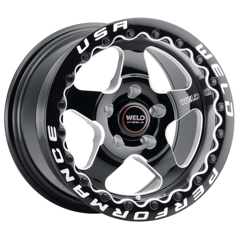 Weld S904 15x10 Ventura Beadlock 5x114.3 ET51 BS7.50 Gloss BLK MIL DIA 78.1-thumbmail-2