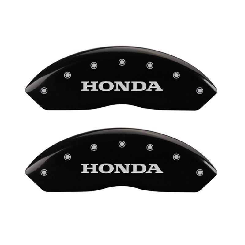 MGP 4 Caliper Covers Engraved Front Honda Engraved Rear H Logo Black finish silver ch-thumbmail-1