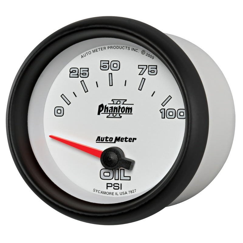Autometer Phantom II 2 5/8in 0-100 PSI Short Sweep Electronic Oil Pressure Gauge-thumbmail-2