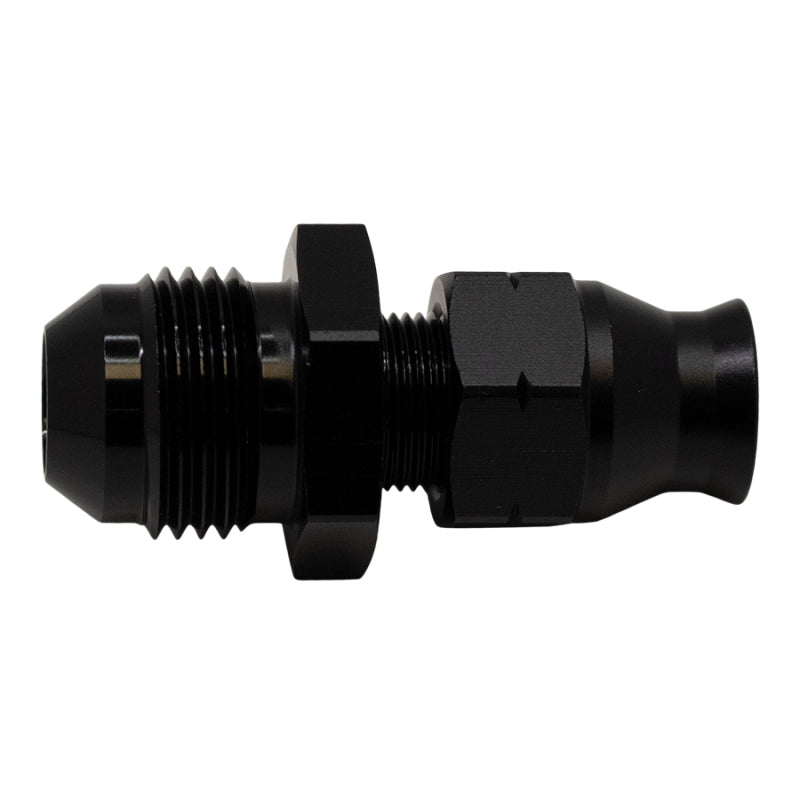 DeatschWerks 8AN Male Flare to 5/16in Hardline Compression Adapter - Anodized Matte Black-thumbmail-1