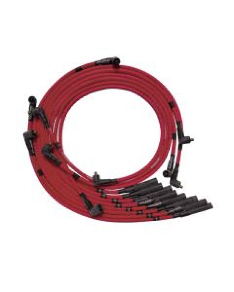Moroso Chrysler Mopar 361/383/400/440 Str Plug Boots Non-HEI Sleeved Ultra Spark Plug Wire Set - Red-thumbmail-1