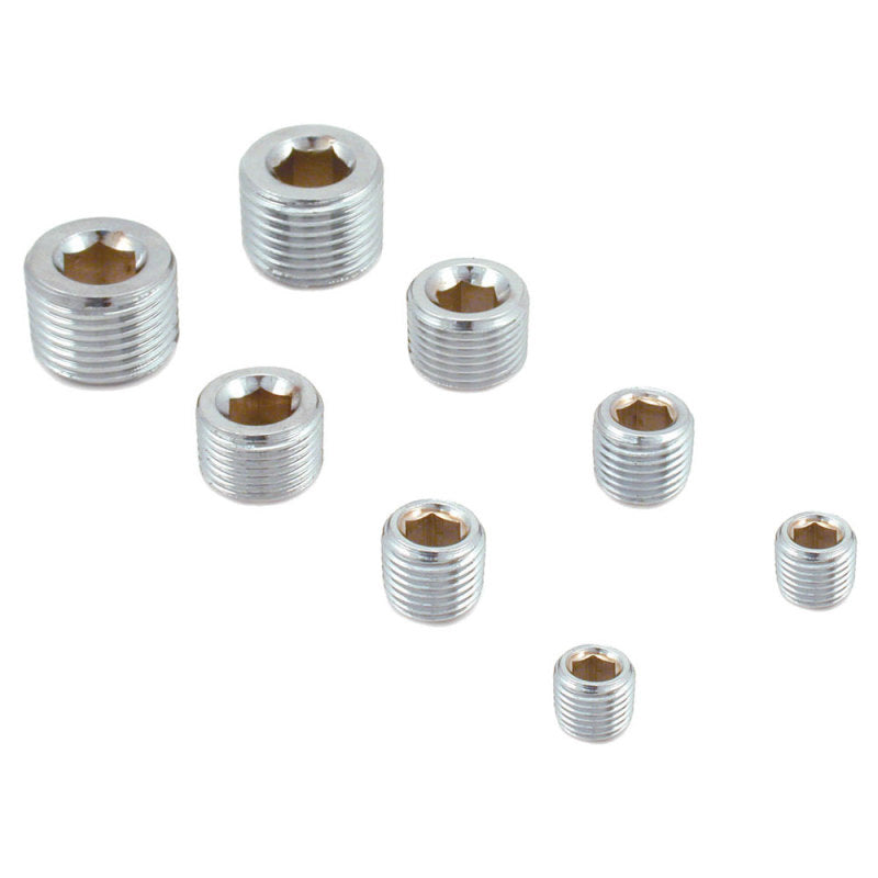 Spectre Pipe Plug Kit - Includes (2) 1/8in. / (2) 1/4in. / (2) 3/8in. / (2) 1/2in. Plugs - Chrome-thumbmail-2