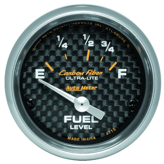 Autometer Carbon Fiber 52mm 73E-10F Electronic Fuel Level Gauge