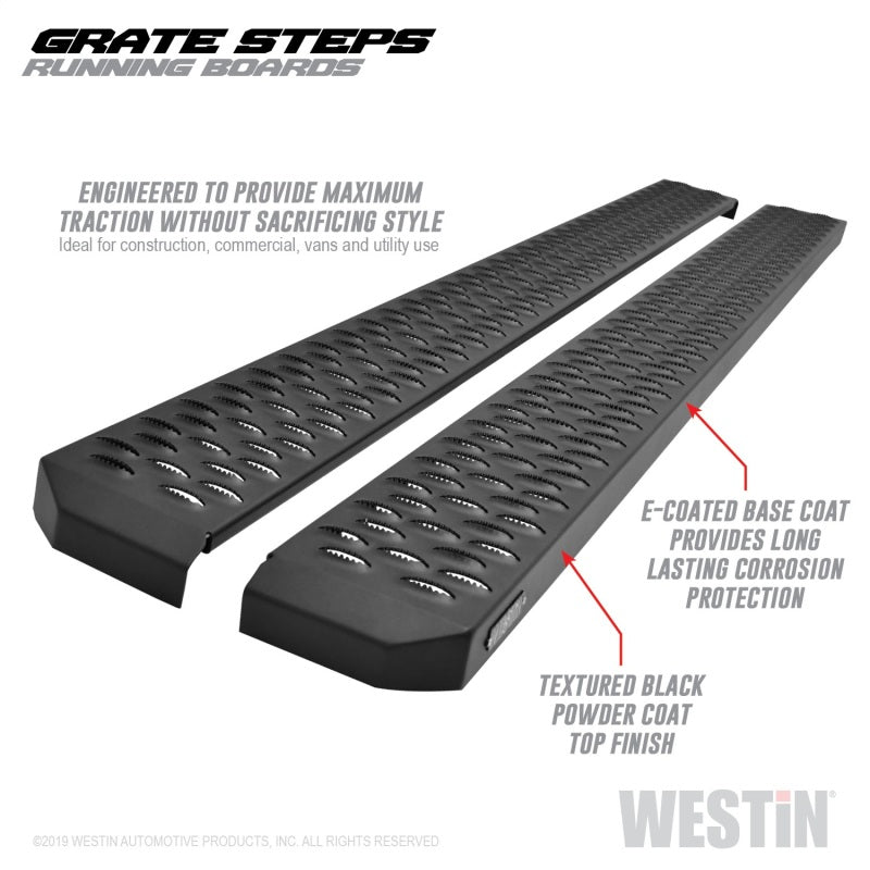 Westin Grate Steps Running Boards 75 in - Textured Black-thumbmail-1