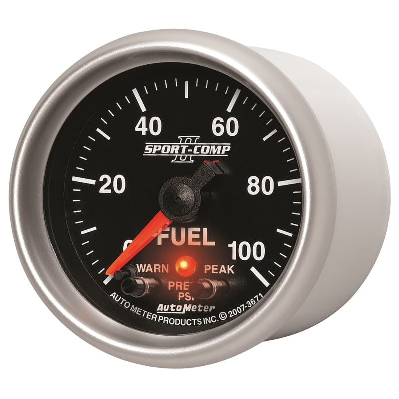 Autometer Sport-Comp II 52mm 0-100 PSI Fuel Pressure Gauge-thumbmail-3