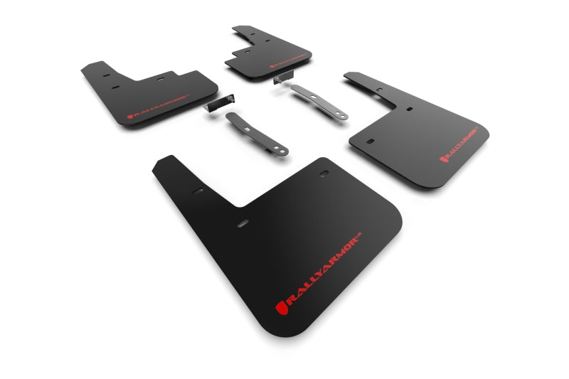 Rally Armor 2022 Hyundai Kona N Black UR Mud Flap w/ Red Logo-thumbmail-2