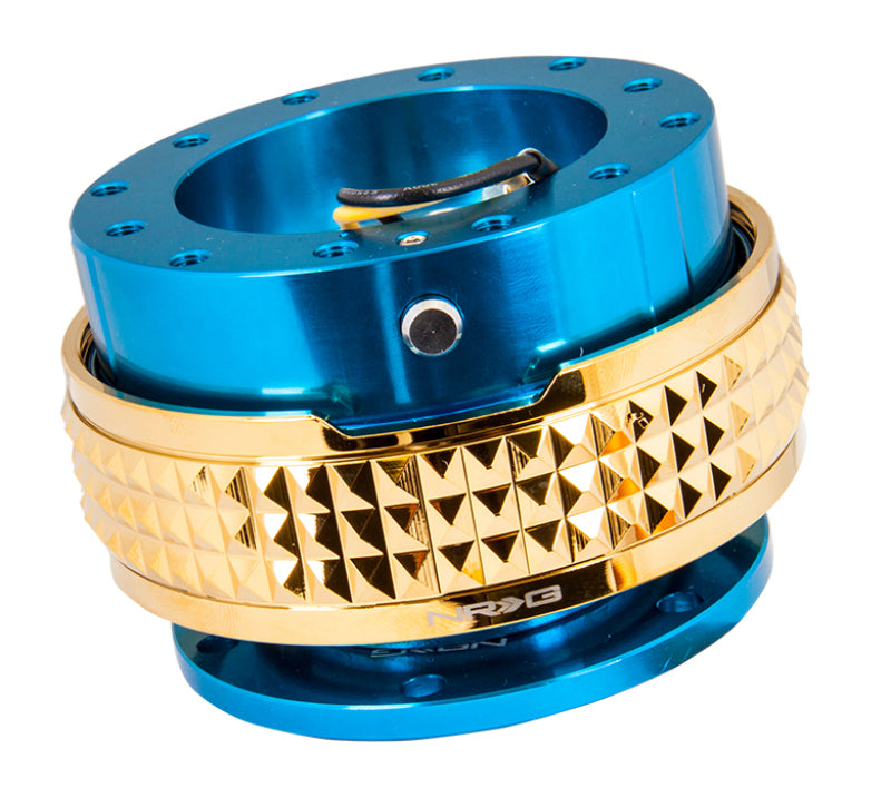 NRG Quick Release Kit - Pyramid Edition - Blue Body / Chrome Gold Pyramid Ring-thumbmail-1