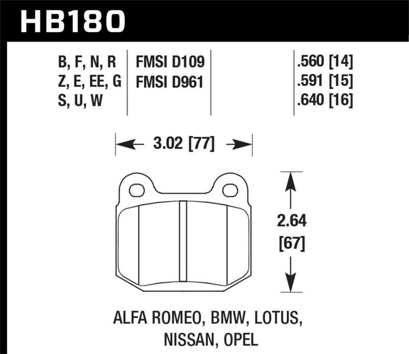 Hawk 04-09 Infiniti G35 3.5L Base Brembo Brakes OE Incl.Shims Rear ER-1 Brake Pads-thumbmail-1