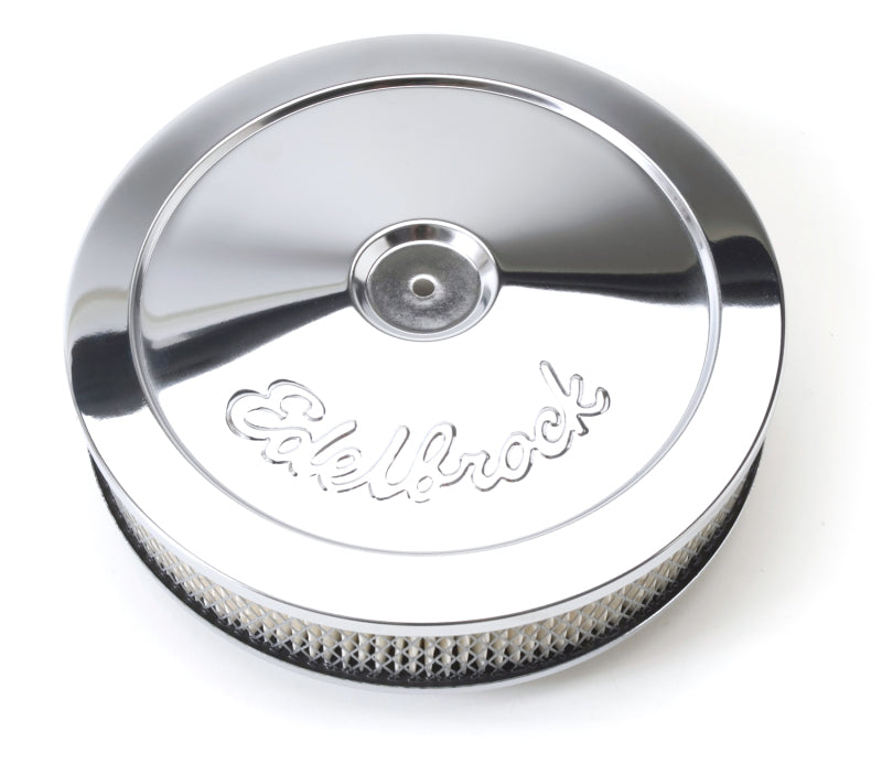 Edelbrock Air Cleaner Pro-Flo Series Round Steel Top Paper Element 10In Dia X 3 5In Chrome-thumbmail-7