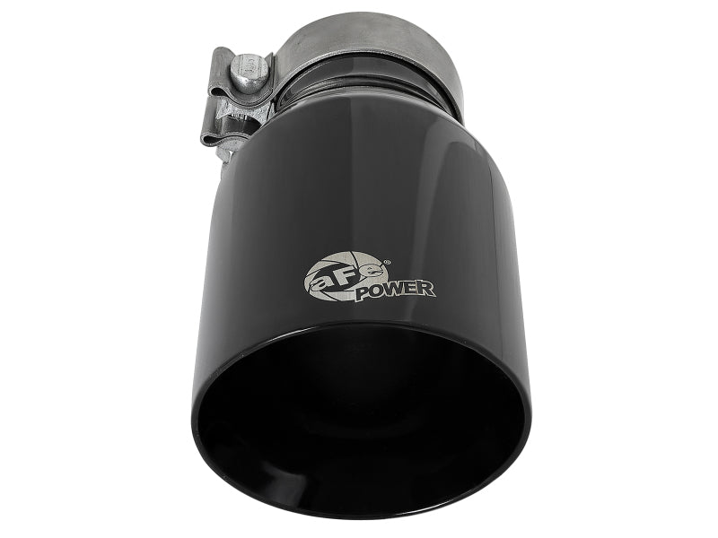 aFe MACH Force-Xp Univ 304 SS Double-Wall Clamp-On Exhaust Tip - Black - 3in Inlet - 4.5in Outlet-thumbmail-3