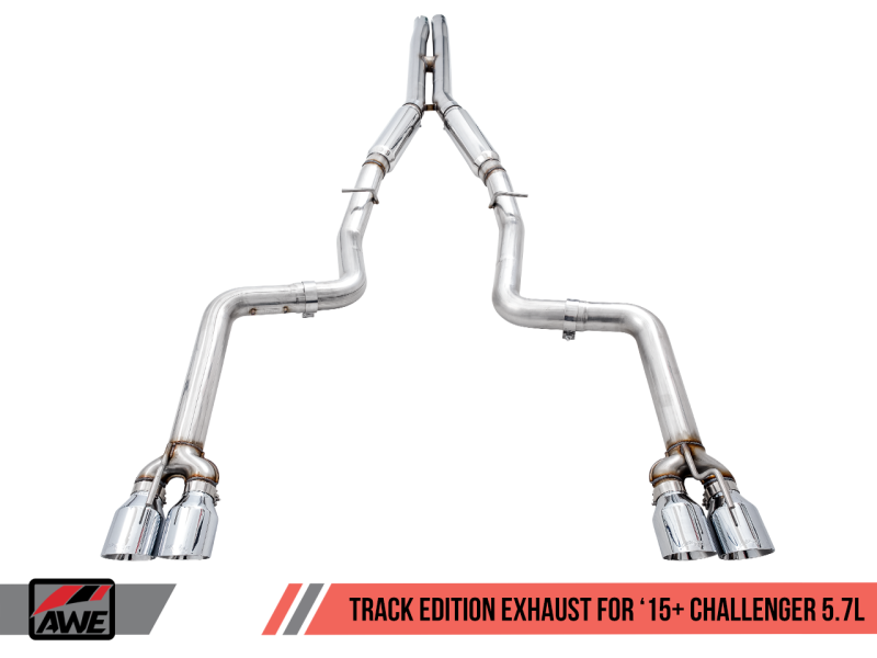 AWE Tuning 2017+ Dodge Challenger 5.7L Track Edition Exhaust - Chrome Silver Quad Tips-thumbmail-5