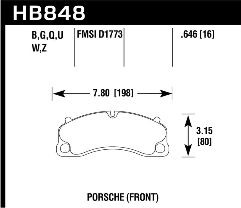 Hawk 16-19 2019 Porsche 911 4.0L (Ex. Ceramic Composite Brakes ) Street Front Brake Pads-thumbmail-1