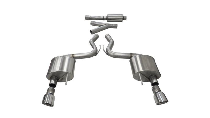 Corsa 15-16 Ford Mustang EcoBoost 2.3T Sport 3in Cat-Back Dual Rear Exit Polished Tips-thumbmail-1