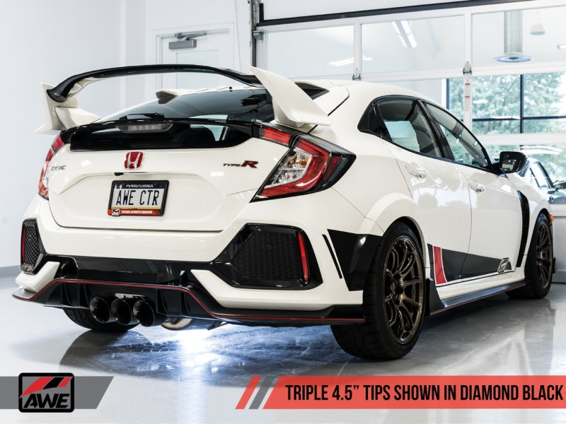 AWE Tuning 2017+ Honda Civic Type R Touring Edition Exhaust w/Front & Mid Pipe - Diamond Blk Tips-thumbmail-4