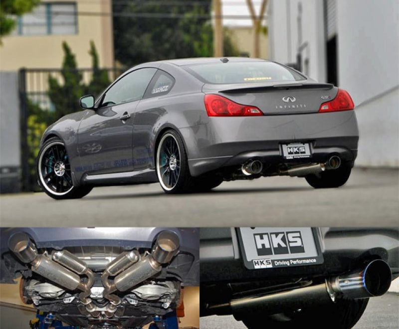 HKS 08 Infiniti G37 Coupe Dual Hi-Power Titanium Tip Catback Exhaust-thumbmail-1