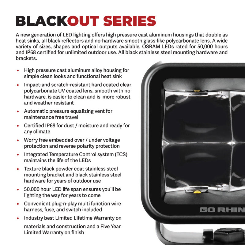 Go Rhino Xplor Blackout Series Dbl Row LED Light Bar (Side/Track Mount) 32in. - Blk-thumbmail-7