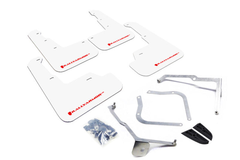 Rally Armor 15-21 Subaru WRX/STI (Sedan ONLY) White UR Mud Flap w/ Red Logo-thumbmail-1