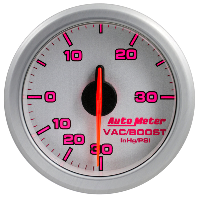 Autometer Airdrive 2-1/6in Boost/Vac Gauge 30in HG/30 PSI - Silver-thumbmail-2