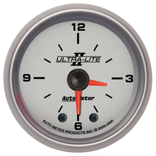 Autometer Ultra-Lite II 2in Illuminated Analog Full Sweep Electronic 12 Hour Clock
