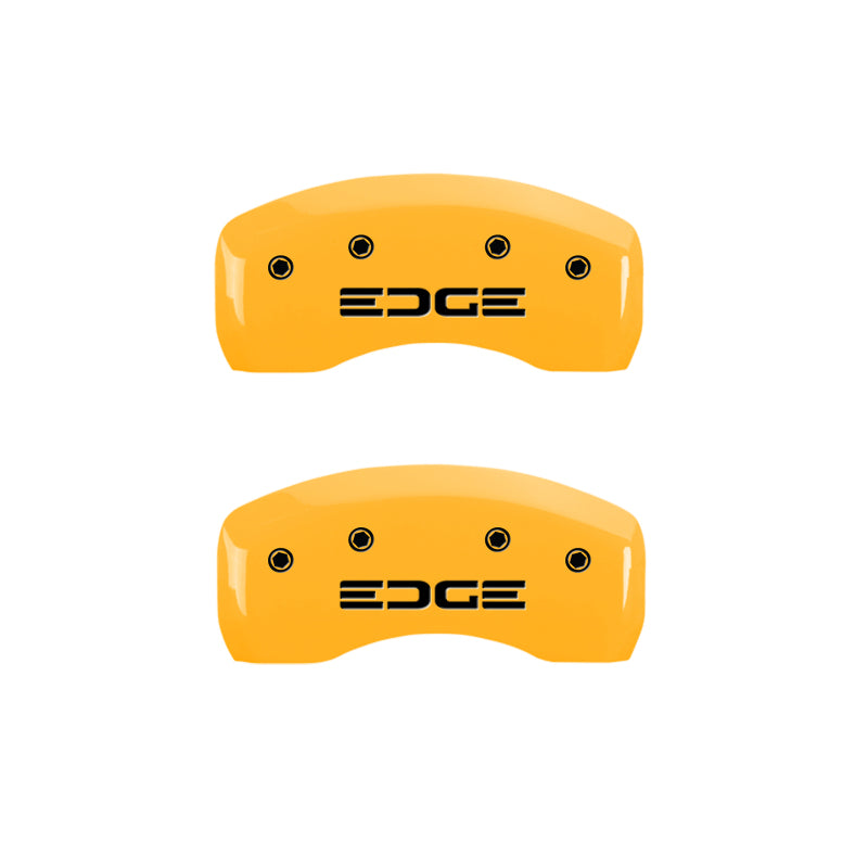 MGP 4 Caliper Covers Engraved Front & Rear Edge Yellow Finish Black Char 2008 Ford Edge-thumbmail-4