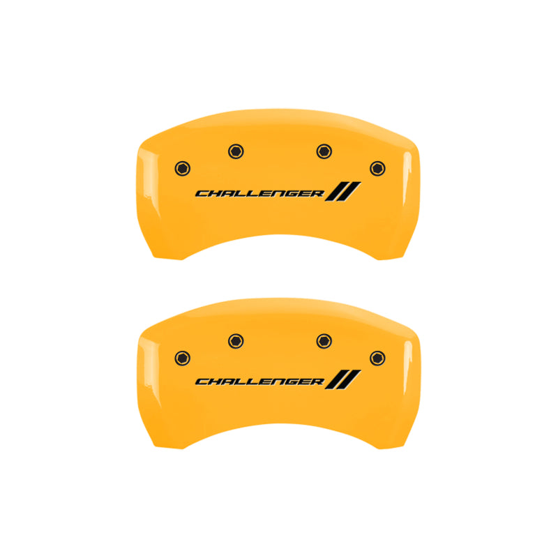 MGP 4 Caliper Covers Engraved F & R Stripes/Challenger Yellow Finish Black Char 2006 Dodge Charger-thumbmail-4