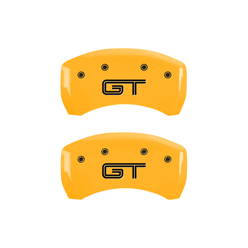 MGP 4 Caliper Covers Engraved Front Mustang - Engraved Rear S197/GT - Yel Finish Blk Characters-thumbmail-4
