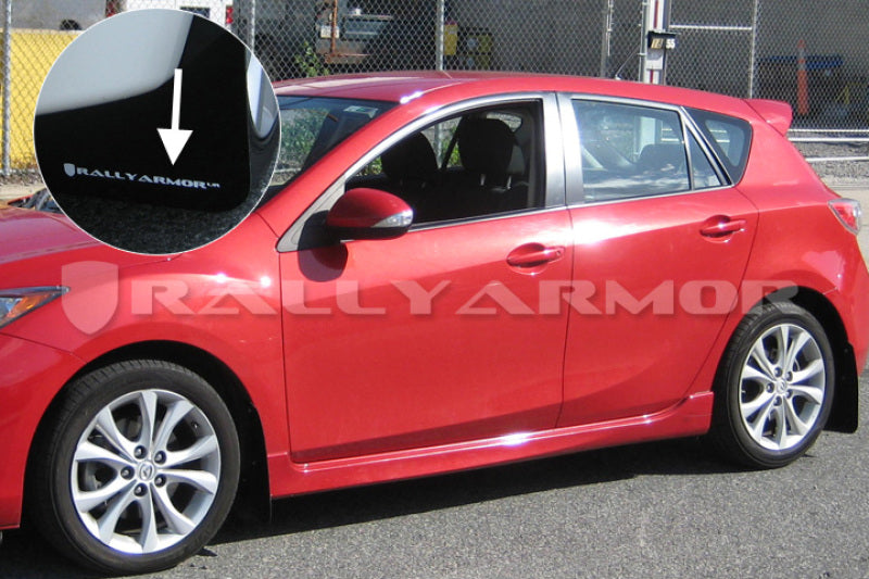 Rally Armor 10-13 Mazda3/Speed3 Black UR Mud Flap w/ White Logo-thumbmail-2