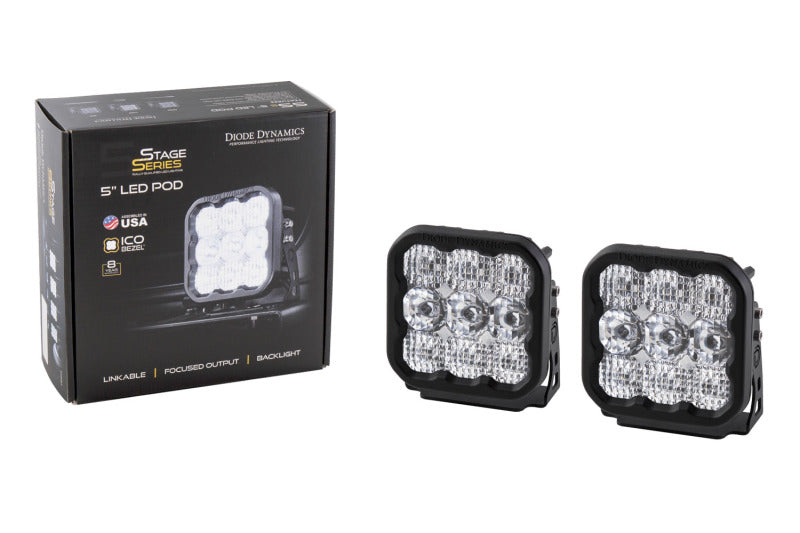 Diode Dynamics SS5 LED Pod Sport - White Spot (Pair)-thumbmail-4