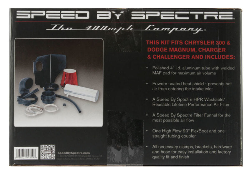 Spectre 05-10 Chrysler 300C V8-5.7/6.1L F/I Air Intake Kit - Polished w/Red Filter-thumbmail-5