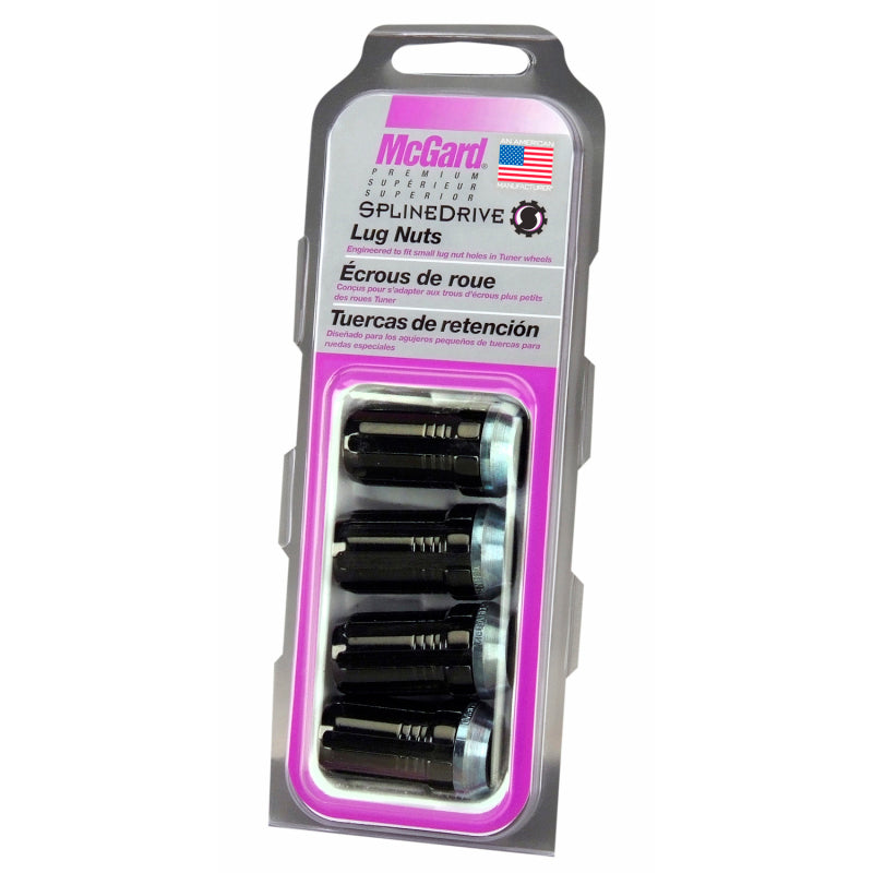 McGard SplineDrive Lug Nut (Cone Seat) M14X1.5 / 1.648in. Length (4-Pack) - Black (Req. Tool)-thumbmail-2