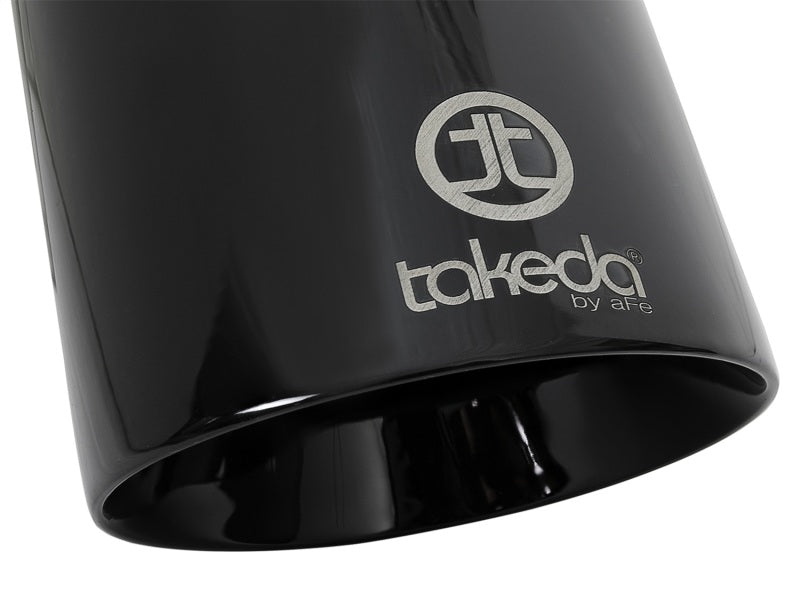 aFe Takeda 409 SS Clamp-On Exhaust Tip 2.5in. Inlet / 4.5in. Outlet / 9in. L - Black-thumbmail-2
