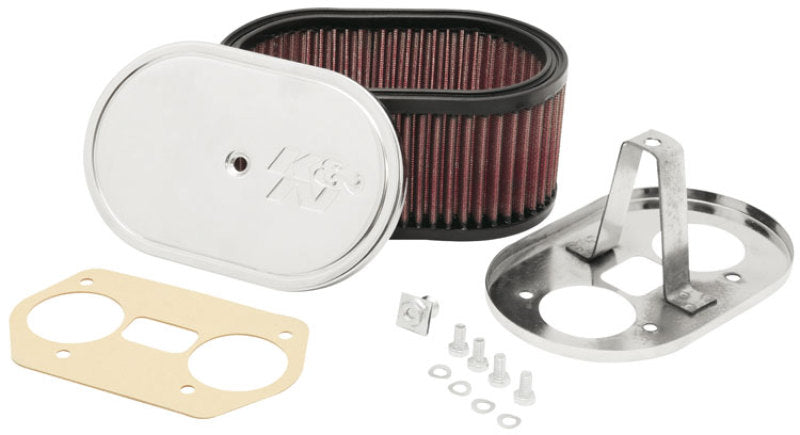 K&N Custom Oval Red Race Filter 7in L x 4-1/2in W 3-1/4in H-thumbmail-1