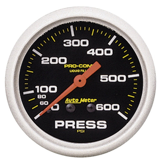 Autometer 2-5/8in Pro-Comp Liquid Filled Mechanical 600 PSI Pressure Gauge