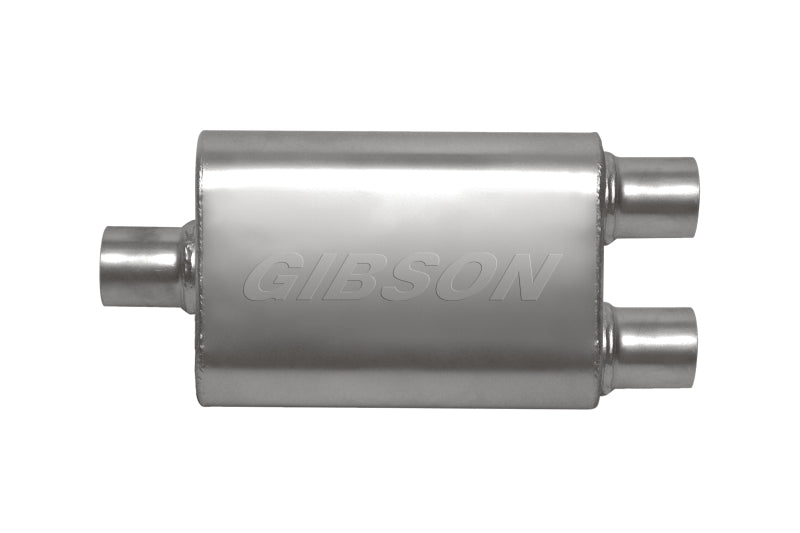 Gibson CFT Superflow Center/Dual Oval Muffler - 4x9x13in/3in Inlet/2.5in Outlet - Stainless-thumbmail-1