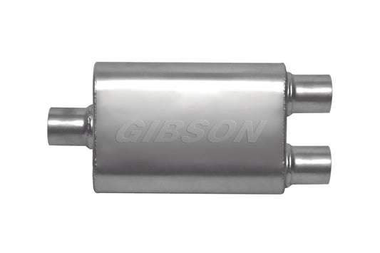 Gibson CFT Superflow Center/Dual Oval Muffler - 4x9x13in/2.25in Inlet/2.25in Outlet - Stainless