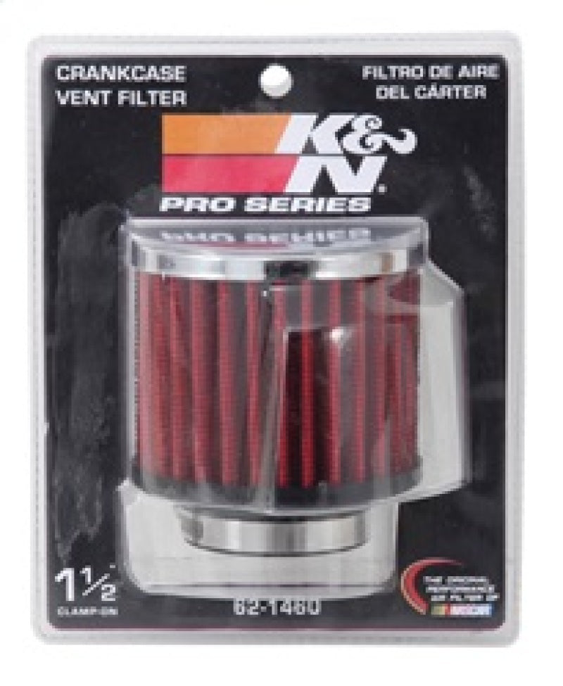 K&N 1.5in Flange ID x 3in OD x 2.5in H Chrome Finish Rubber Base Crankcase Vent Filter-thumbmail-7