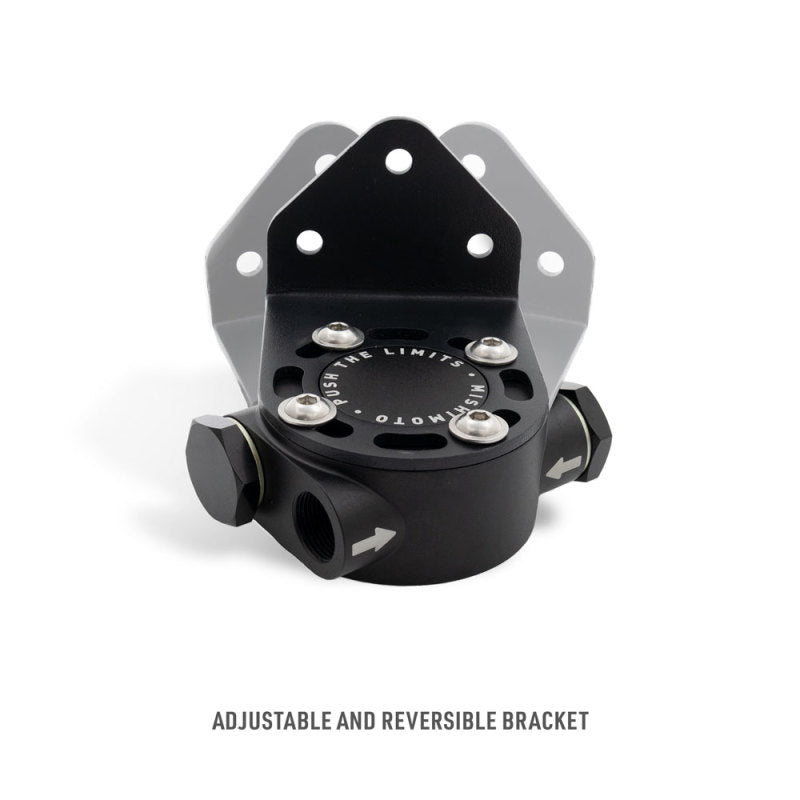 Mishimoto 3/4 - 16 Thread Remote Oil Filter Mount - Black-thumbmail-4