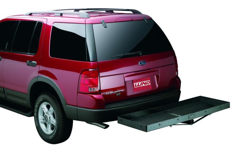 Lund Universal 20in X 60in Basic Cargo Carrier For 2in Hitches - Black-thumbmail-7