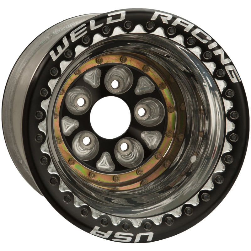 Weld Magnum Pro 16x16 / 5x5 BP / 4in. BS Black/Polished Wheel - Ultralite Black Double Beadlock-thumbmail-1